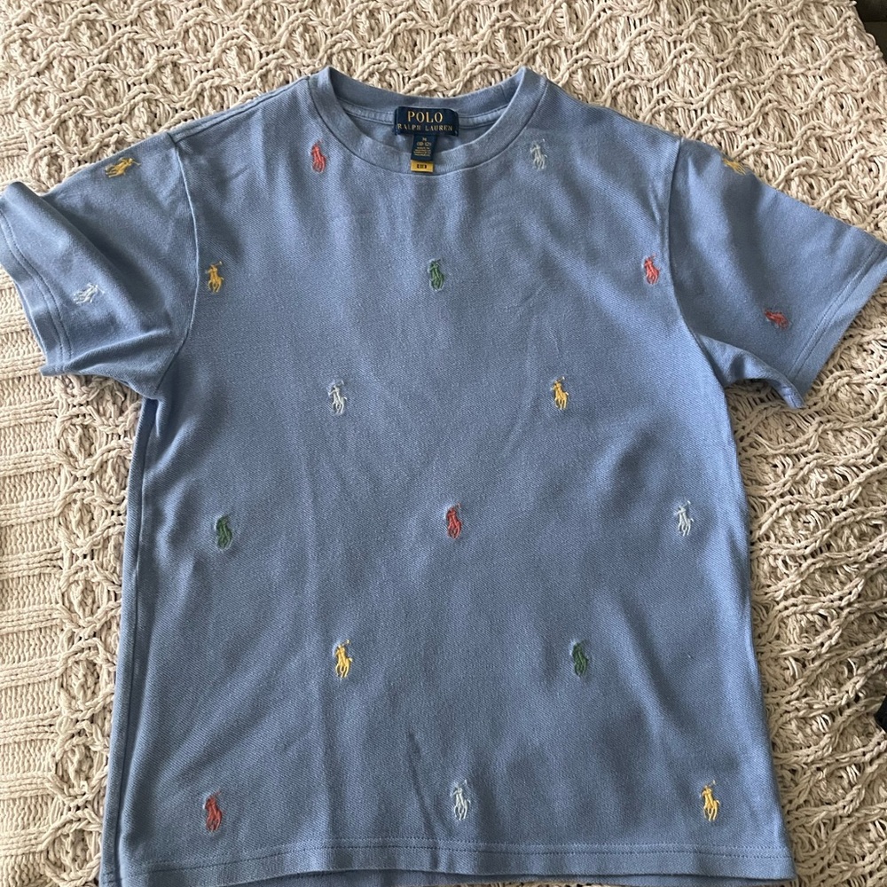 Polo by Ralph Lauren Blue Kids Embroidered Logo Tee